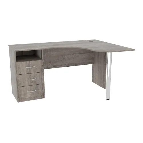 Стол угловой с ящиками ОСК-4, Дуб Сонома Трюфель, 1500/1100/760