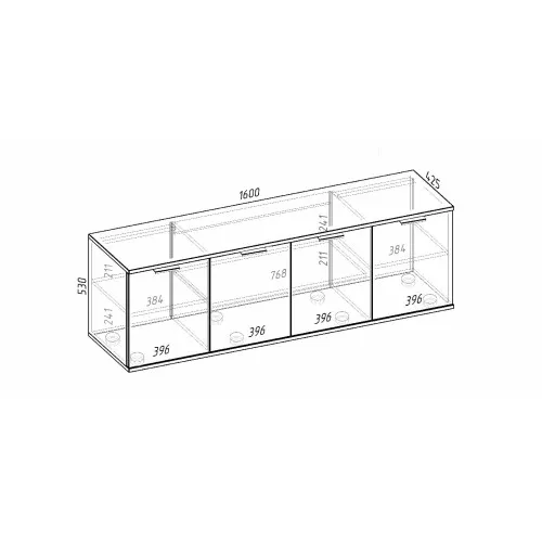 Тумба TV Ketrin К-7, Антрацит, 1600/425/530