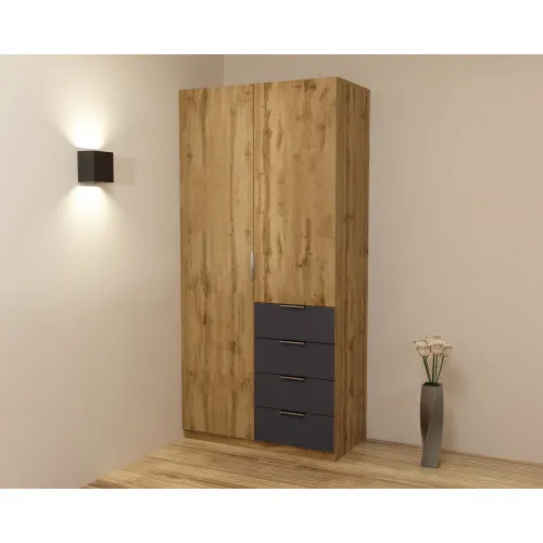 Шкаф Кристалл 1, Дуб Аппалачи/Антрацит, 1000х520х2100