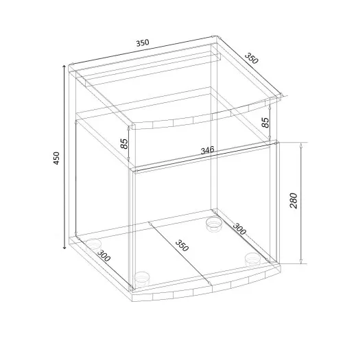 Тумба прикроватная V-2, Дуб Крафт Белый, 350/350/450