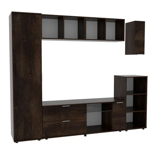 Стенка в гостиную Ketrin-1, Дуб Конкордия, 2240х425х1880