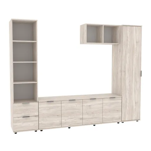 Стенка в гостиную Ketrin-2, Самоа Дымчатый, 2440х425х1880