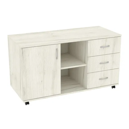 Тумба офисная ТМО-1, Дуб Крафт Белый, 1100/480/620