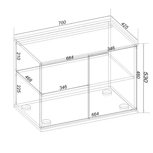 Тумба офісна Ketrin К-13, Антрацит, 700/425/530