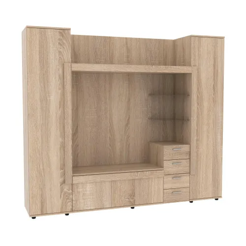 Стенка в гостиную под ТВ Exo-1, Дуб Сонома, 2160х420х1850