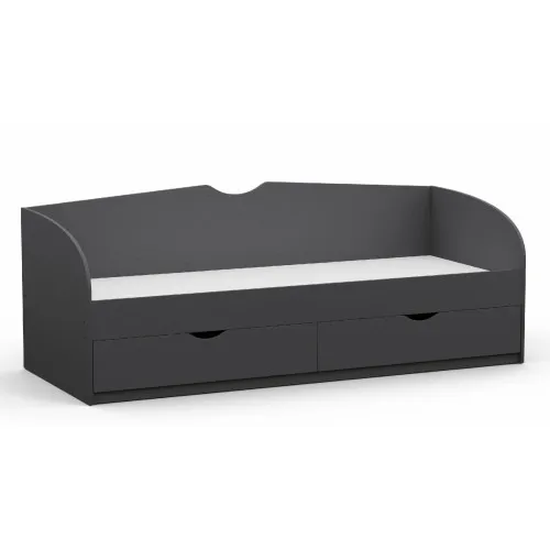 Кровать односпальная L-10, Антрацит, 2030х934х766