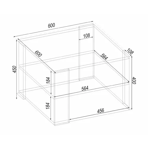 Стіл журнальний Квант №4, Венге Магія, 600/600/450