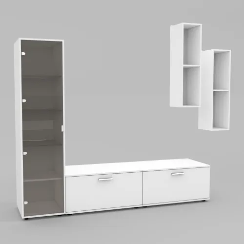 Стенка в гостиную Hugo-2, Белый, 2060х520х1700