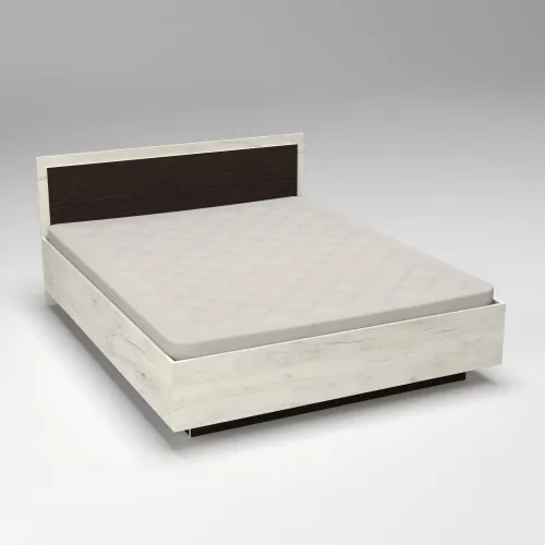 Кровать Кристалл №2 двуспальная, Дуб Крафт Белый/Венге Магия, 2035х1632х850