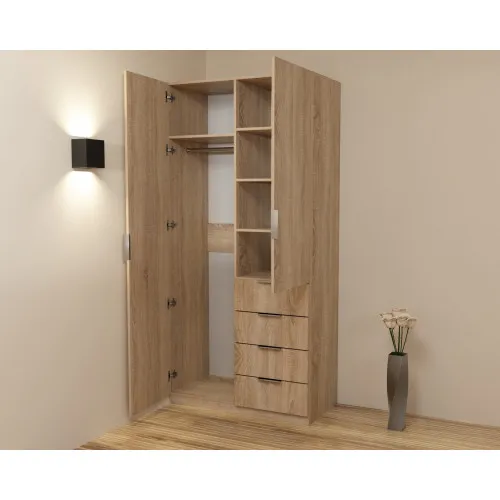 Шкаф Кристалл 1, Дуб Сонома, 1000х520х2100