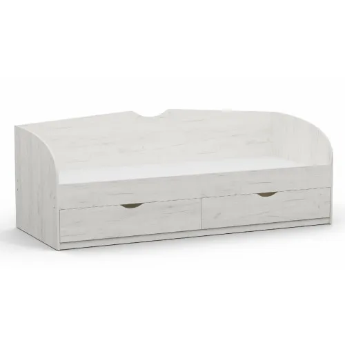 Кровать односпальная L-10, Дуб Крафт Белый, 2030х934х766