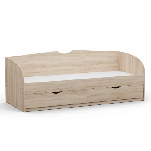 Кровать односпальная L-10, Дуб Сонома, 2030х934х766