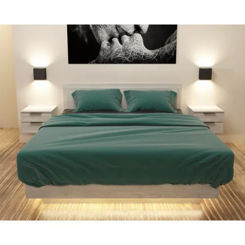 Кровать Кристалл №2 двуспальная, Дуб Шамони Светлый, 2035х1632х850