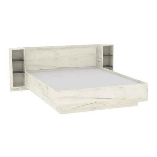 Кровать Кристалл №1 двуспальная, Дуб Крафт Белый, 2035х1976х850