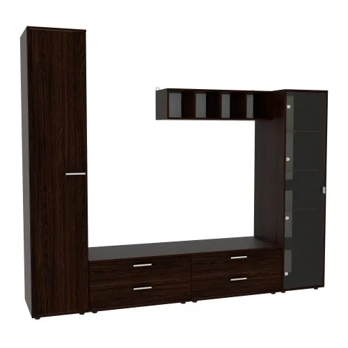 Стенка в гостиную Hugo-4, Венге Магия, 2480х520х2120