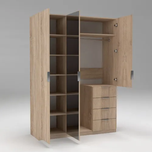 Шкаф Кристалл 2, Дуб Сонома, 1500х520х2100