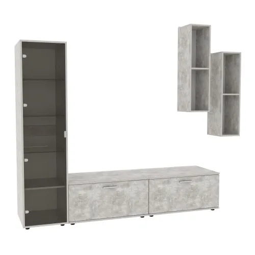 Стенка в гостиную Hugo-2, Бетон, 2060х520х1700