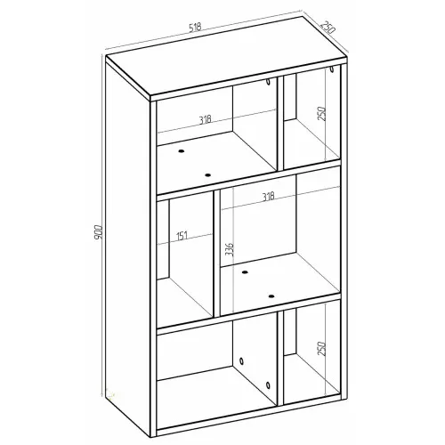 Полка приставная Т-10, Антрацит, 518/250/900