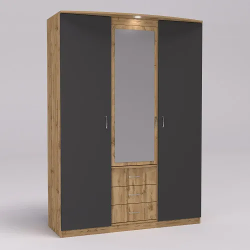 Шкаф Диана, Дуб Аппалачи/Антрацит, 1500х650х2100