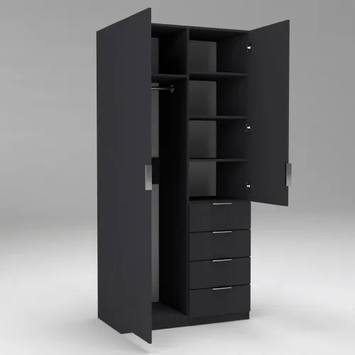 Шкаф Кристалл 1, Антрацит, 1000х520х2100