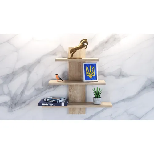 Полка навесная П-1, Дуб Сонома, 500/140/500