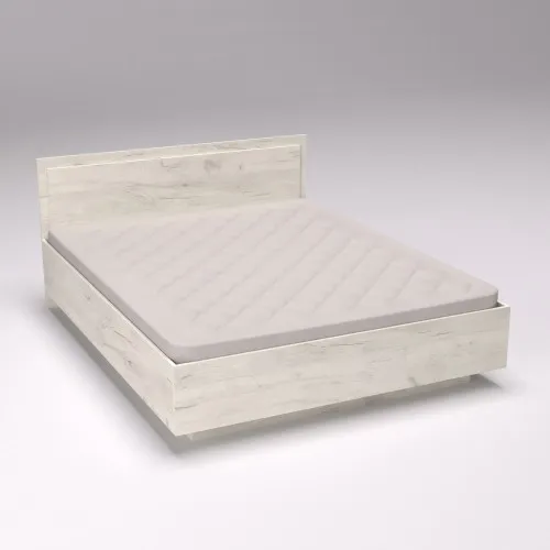 Кровать Кристалл №2 двуспальная, Дуб Крафт Белый, 2035х1632х850