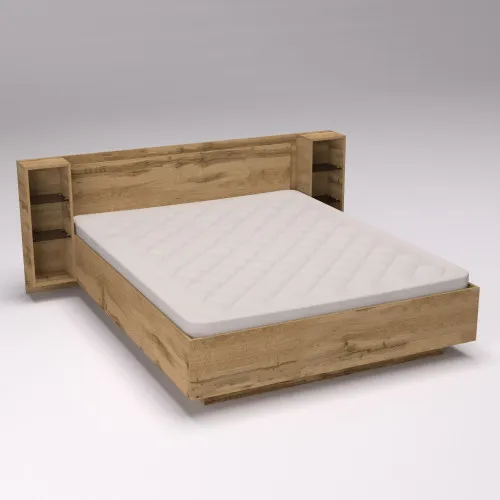 Кровать Кристалл №1 двуспальная, Дуб Аппалачи, 2035х1976х850