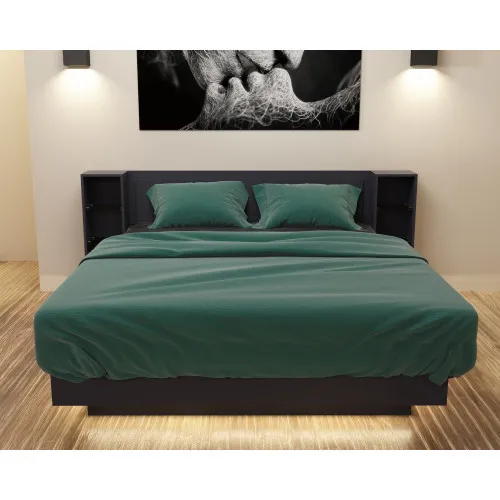 Кровать Кристалл №1 двуспальная, Антрацит, 2035х2176х850