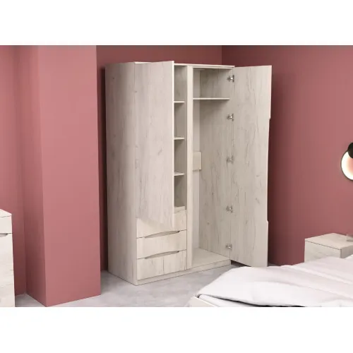 Шкаф Дельта 1, Дуб Крафт Белый, 1200х550х2100