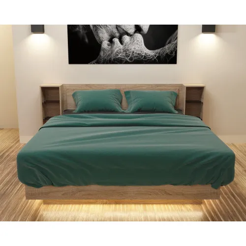 Кровать Кристалл №1 двуспальная, Дуб Сонома, 2035х2176х850