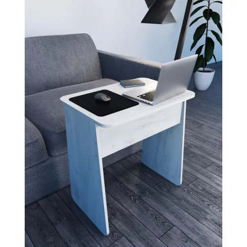 Стол для ноутбука, Дуб Крафт Белый, 650/450/700