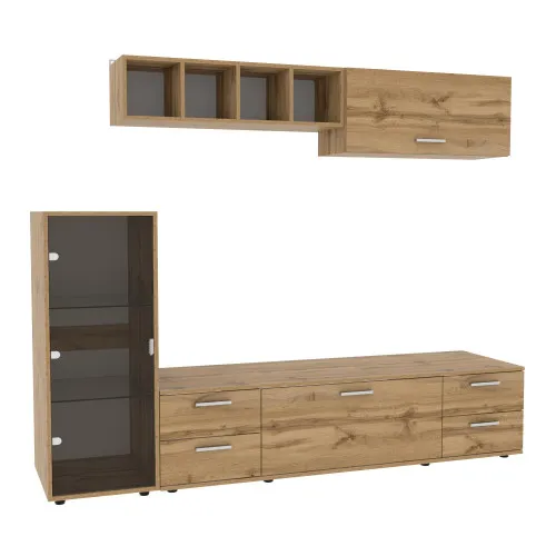 Стенка в гостиную Hugo-3, Дуб Аппалачи, 2060х520х1700