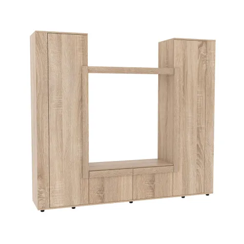 Стенка в гостиную под ТВ Эхо-4, Дуб Сонома, 2160х420х1850