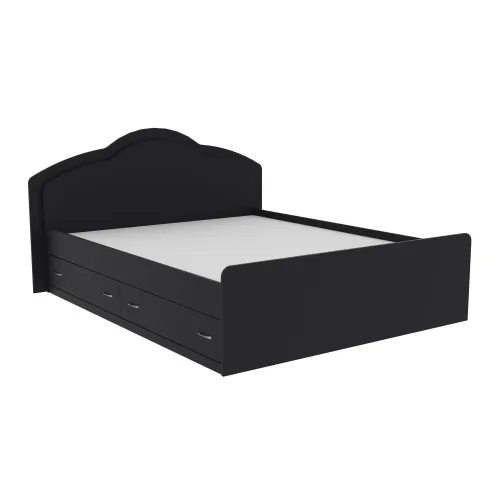 Кровать Диана двуспальная с 2-мя ящиками, Антрацит, 2048х1410х1030