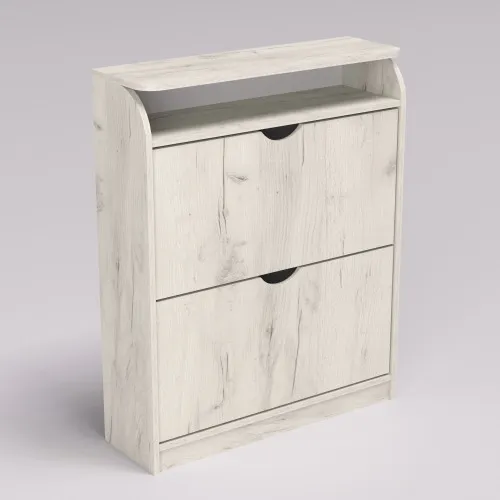 Тумба для обуви №1, Дуб Крафт Белый, 800/250/1000