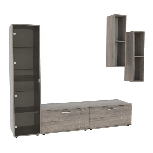 Стенка в гостиную Hugo-2, Дуб Сонома Трюфель, 2060х520х1700