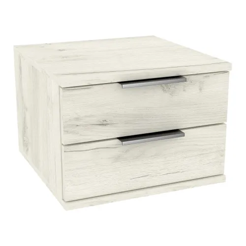 Тумба навесная прикроватная Кристалл, Дуб Крафт Белый, 400/400/290