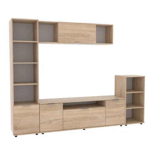 Стенка в гостиную Ketrin-4, Дуб Сонома, 2440х425х1880