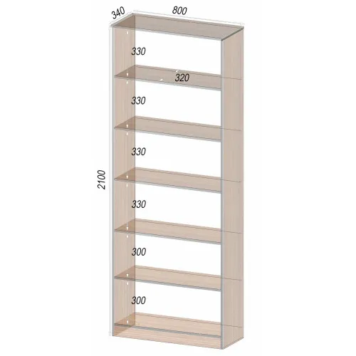 Стеллаж ОС-1, Самоа Дымчатый, 800/340/2100