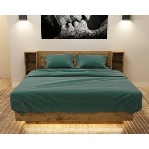 Кровать Кристалл №1 двуспальная, Дуб Аппалачи, 2035х2176х850