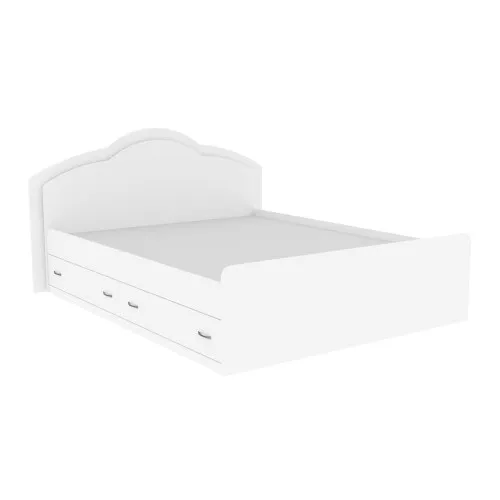 Кровать Диана двуспальная с 2-мя ящиками, Белый, 2048х1410х1030