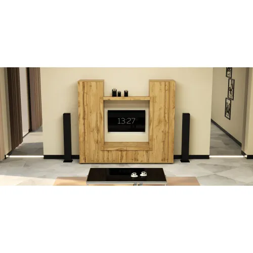 Стенка в гостиную под ТВ Эхо-4, Дуб Аппалачи, 2080х420х1850