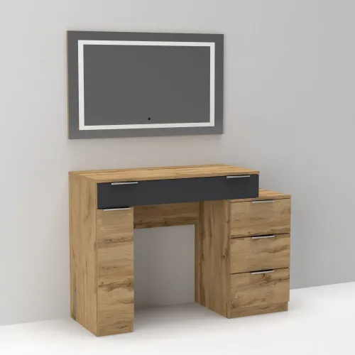 Стол туалетный Трюмо Кристалл, Дуб Аппалачи/Антрацит, 1200/452/847