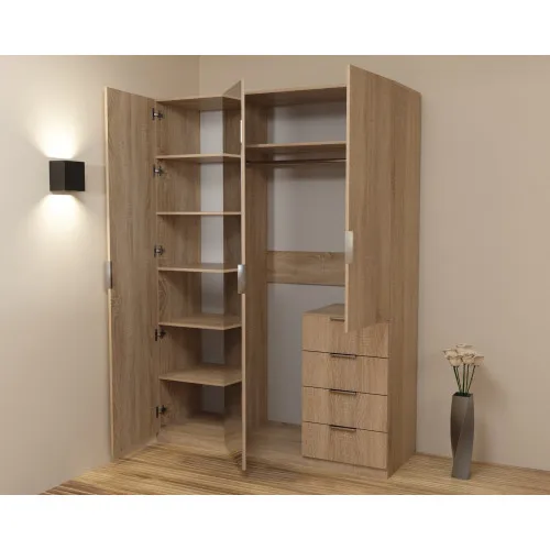 Шкаф Кристалл 2, Дуб Сонома, 1500х520х2100