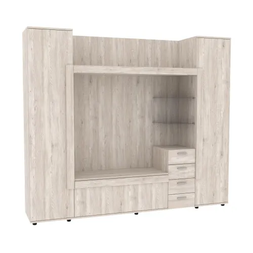 Стенка в гостиную под ТВ Exo-1, Дуб Самоа Дымчатый, 2160х420х1850