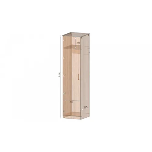 Шкаф офисный ОП-1, Самоа Дымчатый, 500/520/2100