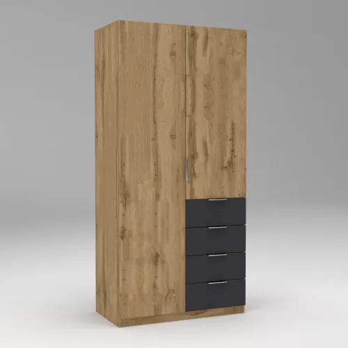 Шкаф Кристалл 1, Дуб Аппалачи/Антрацит, 1000х520х2100