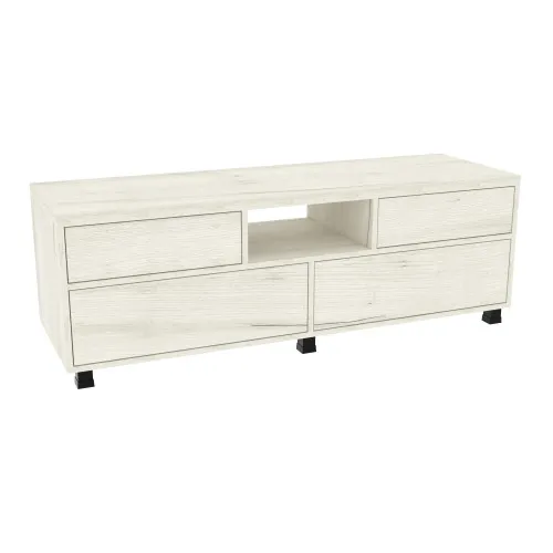 Тумба TV №3, Дуб Крафт Белый, 1400/450/475