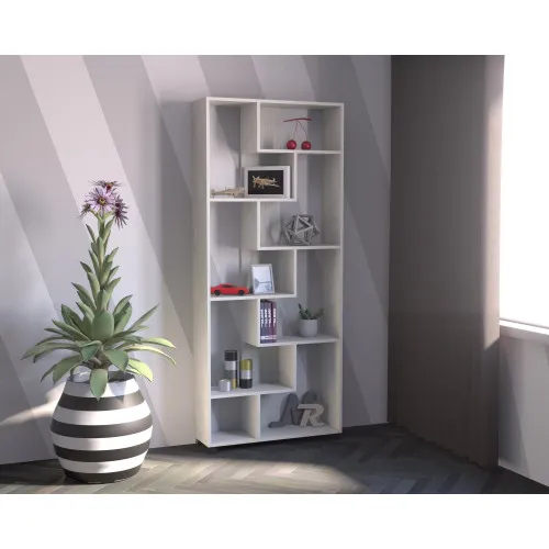 Стеллаж ОС-4, Дуб Крафт Белый, 800/250/1900