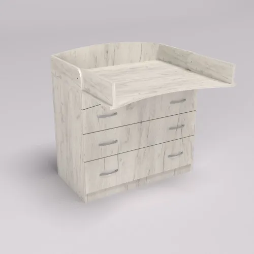 Комод пеленальный №2, Дуб Крафт Белый, 864/465/916